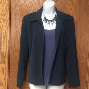 Soft Navy Blazer Zip Blazer Jacket